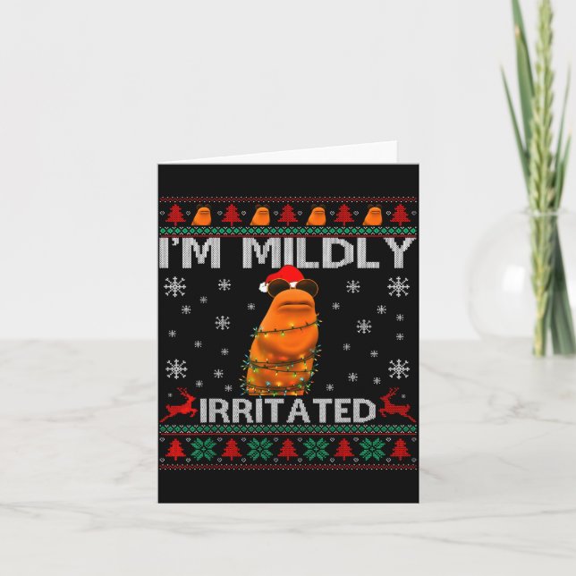 I'm Mildly Irritated Marcus The Worm Christmas Fun Karte (Vorderseite)