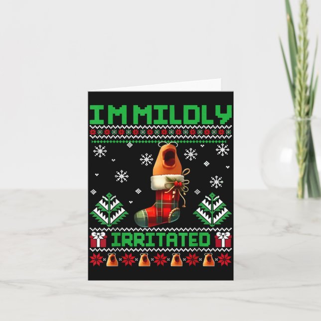 I'm Mildly Irritated Marcus The Worm Christmas Fun Karte (Vorderseite)