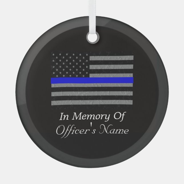 IM MITTELPUNKT DER FALLENDEN POLIZEIBEHÖRDE ORNAMENT AUS GLAS (Vorderseite)
