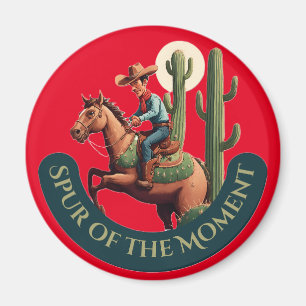 Im Moment entworfener Cowboy Grafik Magnet