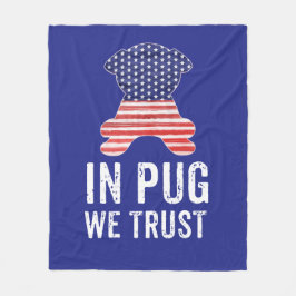 Im Mops vertrauen wir US Flagge-amerikanischer Fleecedecke