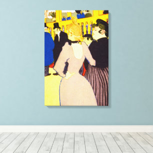 Im Nachtclub von Toulouse Lautrec, Vintage Kunst Leinwanddruck