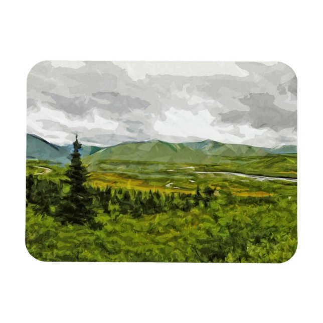 Im Nationalpark Alaska in Denali Abstrakt Magnet (Horizontal)