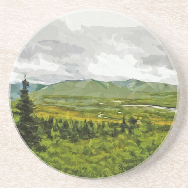 Im Nationalpark Alaska in Denali Abstrakt Sandstein Untersetzer (Vorne)