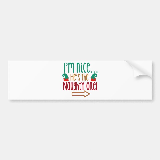 Im Nice Hes Naughty Elf Hat Autoaufkleber (Vorne)