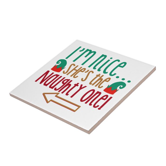Im Nice Shes Naughty Elf Hat Fliese (Seite)