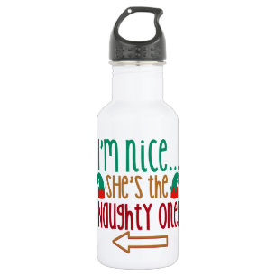 Im Nice Shes Naughty Elf Hat Trinkflasche
