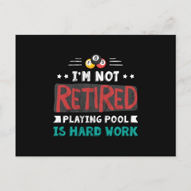 IM nicht wieder müde spielen Pool ist harte Arbeit Postkarte (Vorderseite)