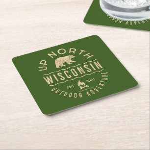Im Norden Wisconsins Rechteckiger Pappuntersetzer