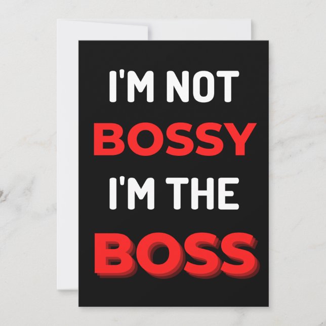 I'm Not Bossy I'm The Boss Dankeskarte (Vorderseite)