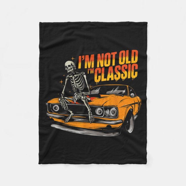I'm Not Old I'm Clic Funny Car Graphic Old Man Fat Fleecedecke (Vorderseite)