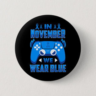 Im November tragen wir blau T1d Diabetes-Bewusstse Button