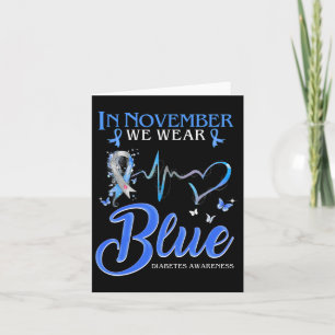 Im November tragen wir blaue Herzklopfen Diabetes  Karte