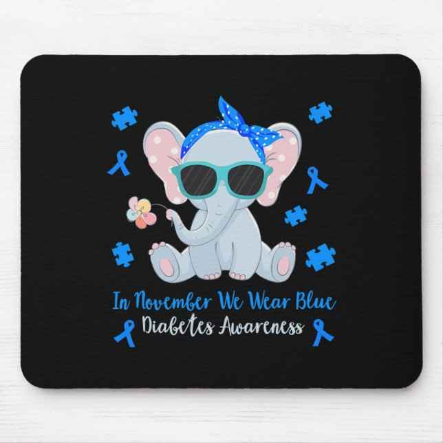 Im November tragen wir blaue Kinder T Mousepad (Vorne)