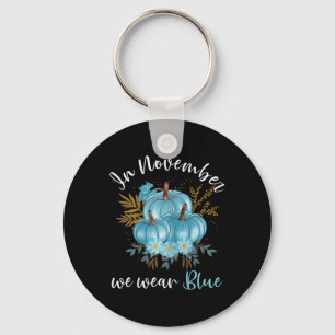 Im November tragen wir blaue Pumpkins fallen Diabe Schlüsselanhänger