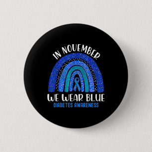 Im November tragen wir Blaue Regenbogendiabetes-Aw Button