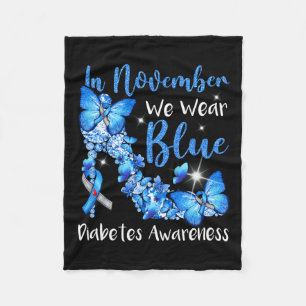 Im November tragen wir blaue Schmetterlinge Diabet Fleecedecke