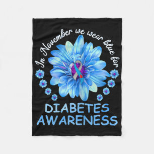 Im November tragen wir blaue Sonnenblumen Diabetes Fleecedecke