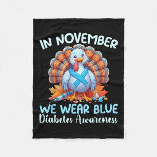 Im November tragen wir blaue Türkei dankbar Diabet Fleecedecke