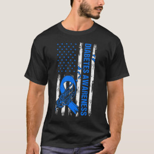Im November tragen wir blaue US-Flagge Diabetes Aw T-Shirt