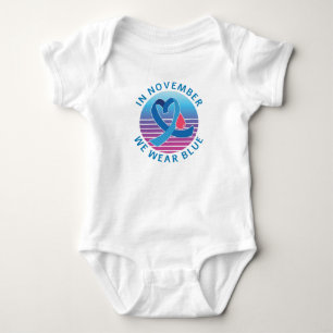 Im November tragen wir Blauen Diabetes Bewusstsein Baby Strampler