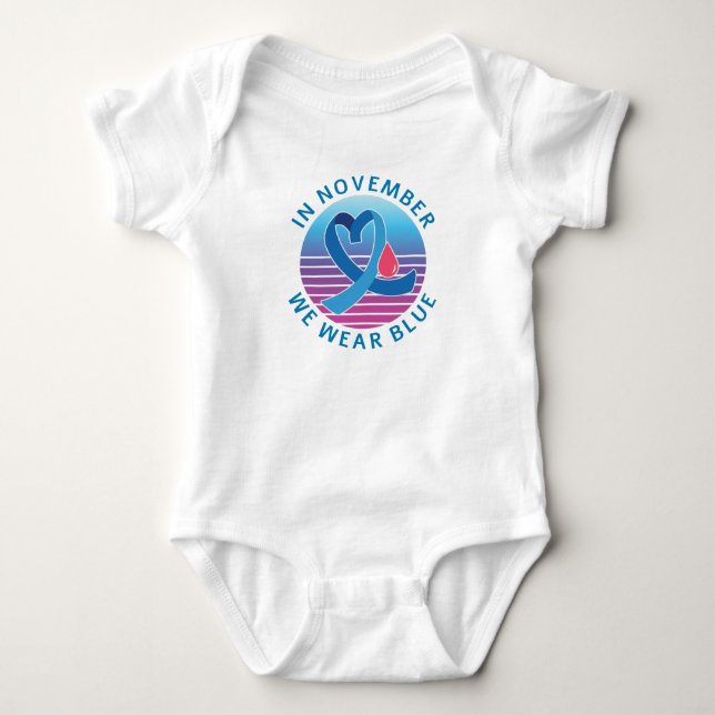 Im November tragen wir Blauen Diabetes Bewusstsein Baby Strampler (Vorderseite)