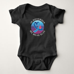 Im November tragen wir Blauen Diabetes Bewusstsein Baby Strampler