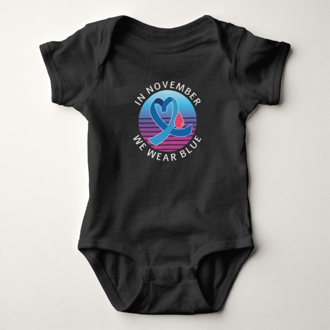 Im November tragen wir Blauen Diabetes Bewusstsein Baby Strampler (Vorderseite)