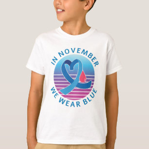 Im November tragen wir Blauen Diabetes Bewusstsein T-Shirt