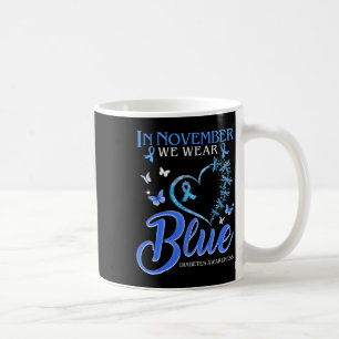 Im November tragen wir Blauer Herzschlag Diabetes. Kaffeetasse