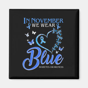 Im November tragen wir Blauer Herzschlag Diabetes. Magnet
