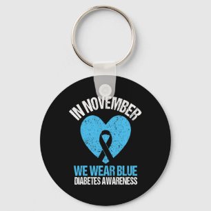 Im November tragen wir blaues Diabetes Awareness B Schlüsselanhänger