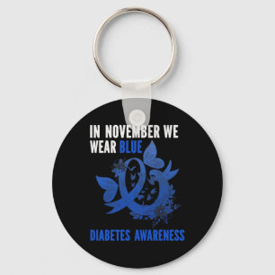 Im November tragen wir blaues Diabetes Awareness B Schlüsselanhänger