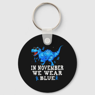 Im November tragen wir Blue Dinosaurier Diabetes A Schlüsselanhänger