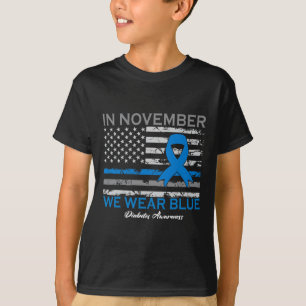 Im November tragen wir Blue T1d T2d Diabetes T-Shirt