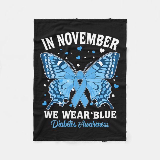 Im November tragen wir das Bewusstsein für Blaue D Fleecedecke (Vorderseite)