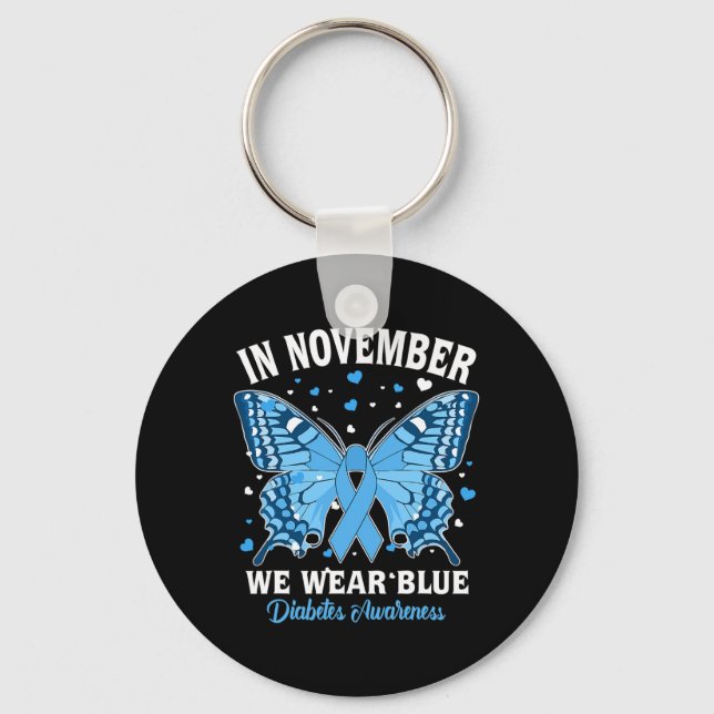 Im November tragen wir das Bewusstsein für Blaue D Schlüsselanhänger (Vorderseite)