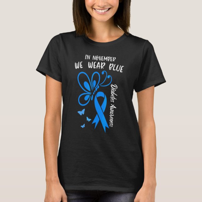 Im November tragen wir das Bewusstsein für Blaue D T-Shirt (Vorderseite)