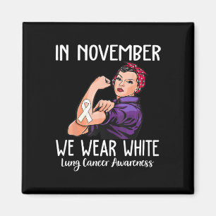 Im November tragen wir ein weißes Lungenkrebsbewus Magnet