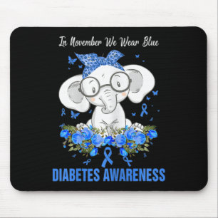 Im November tragen wir eine blaue Elefantendiabete Mousepad