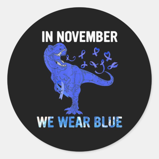 Im November tragen wir eine Blauer Diabetes-Sensib Runder Aufkleber (Vorderseite)