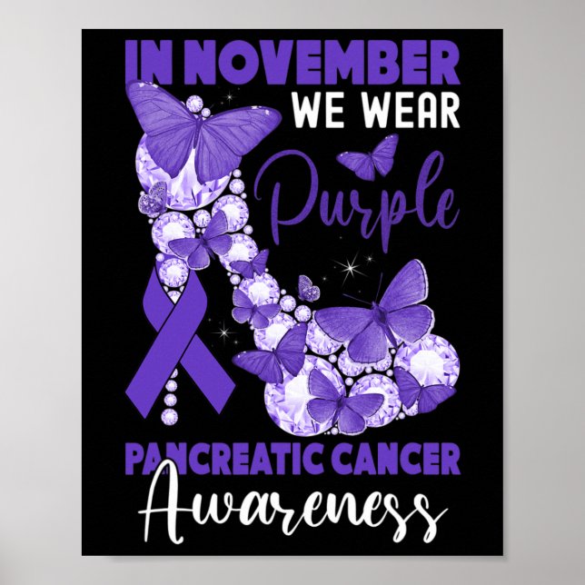 Im November tragen wir einen Lila Pankreaskrebs Poster (Vorne)
