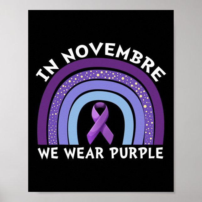Im November tragen wir Lila Bauchspeicheldrüsenkre Poster (Vorne)