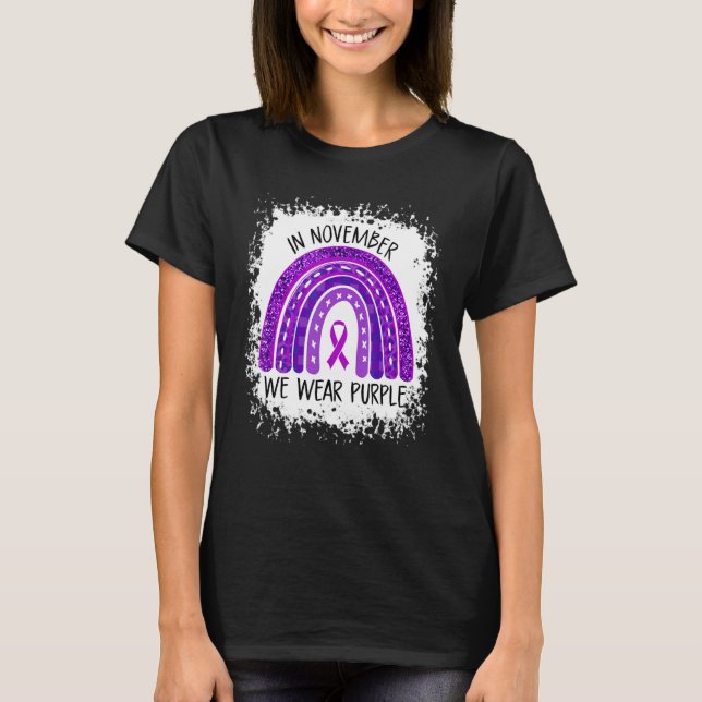 Im November tragen wir Lila Epilepsie-Bewusstseins T-Shirt (Vorderseite)