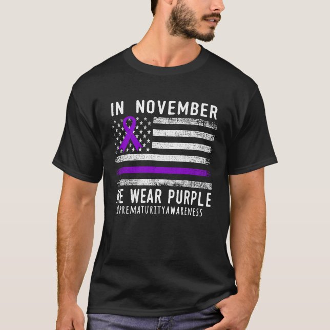 Im November tragen wir Lila Frühreife Bewusstsein  T-Shirt (Vorderseite)