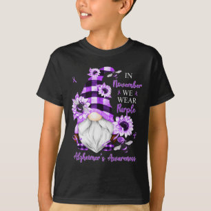 Im November tragen wir Lila Gnome Alzheimer Awaren T-Shirt