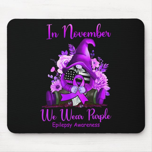 Im November tragen wir Lila Gnome Ribbon Epilepsie Mousepad (Vorne)