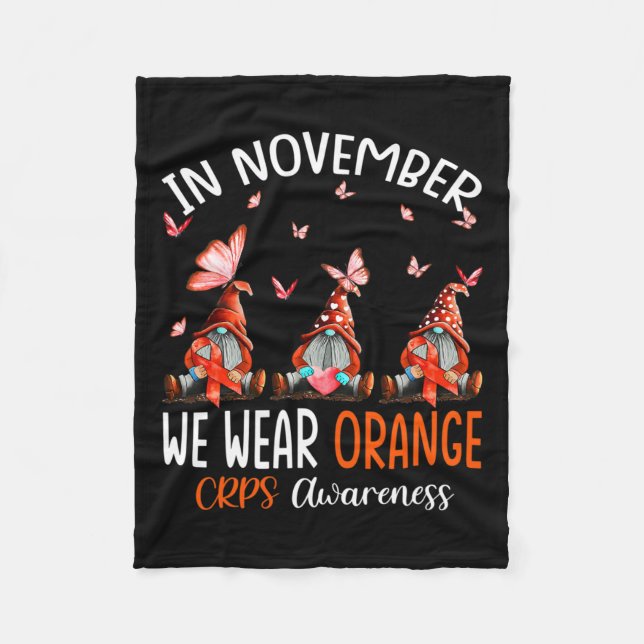 Im November tragen wir Orange Crps Sensibilisierun Fleecedecke (Vorderseite)