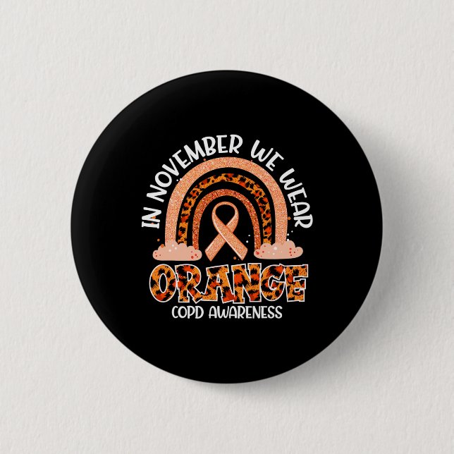 Im November tragen wir Orange Rainbow Crps Awarene Button (Vorderseite)