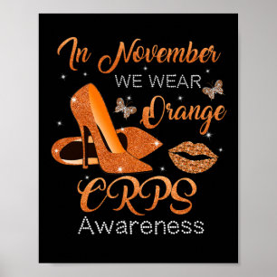 Im November tragen wir Orangen-High Heels Schuhe C Poster